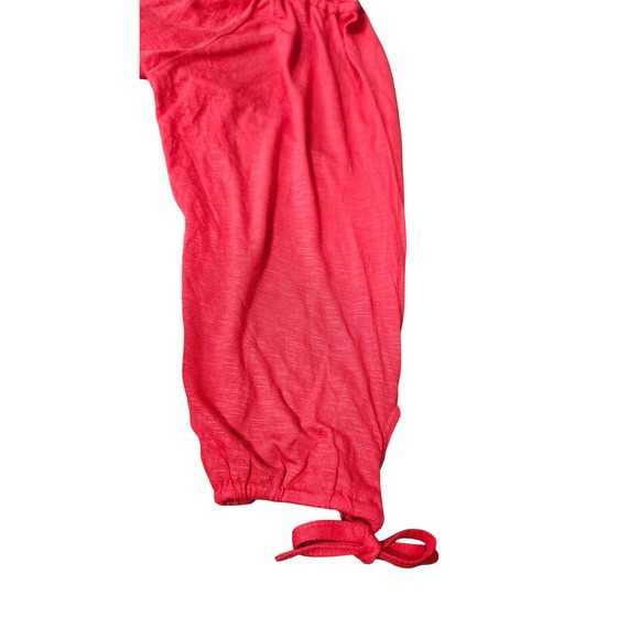 Ann Taylor Womens Red Rayon 3/4 Sleeve Tie Cuff Peasant Blouse Top Medium - Picture 5 of 8